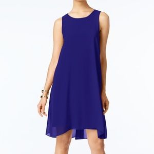 NWT Vince Camuto Blue Chiffon Hi Low Shift Dress